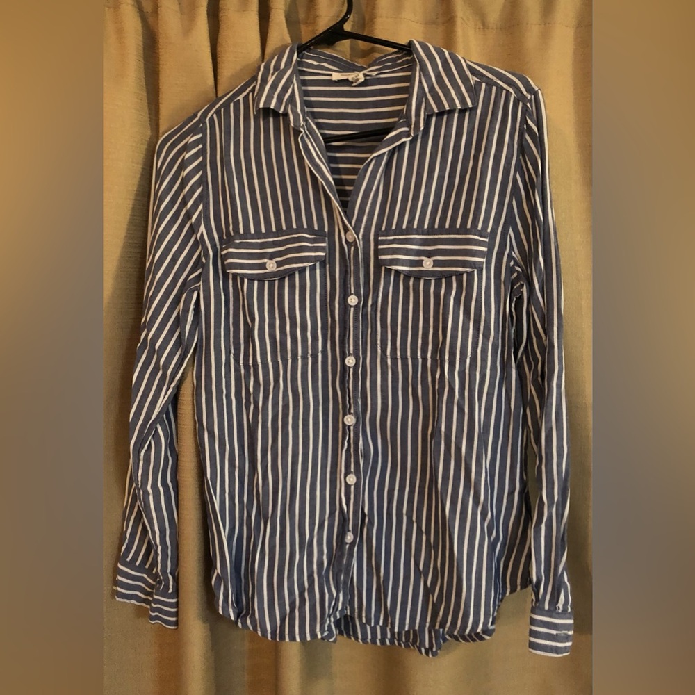 Light Blue and White Striped Women’s Shirt